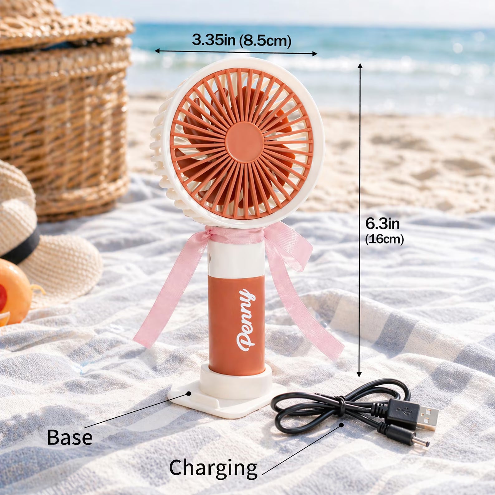 Personalized Handheld Fan with Custom Name Portable Cooling Gift