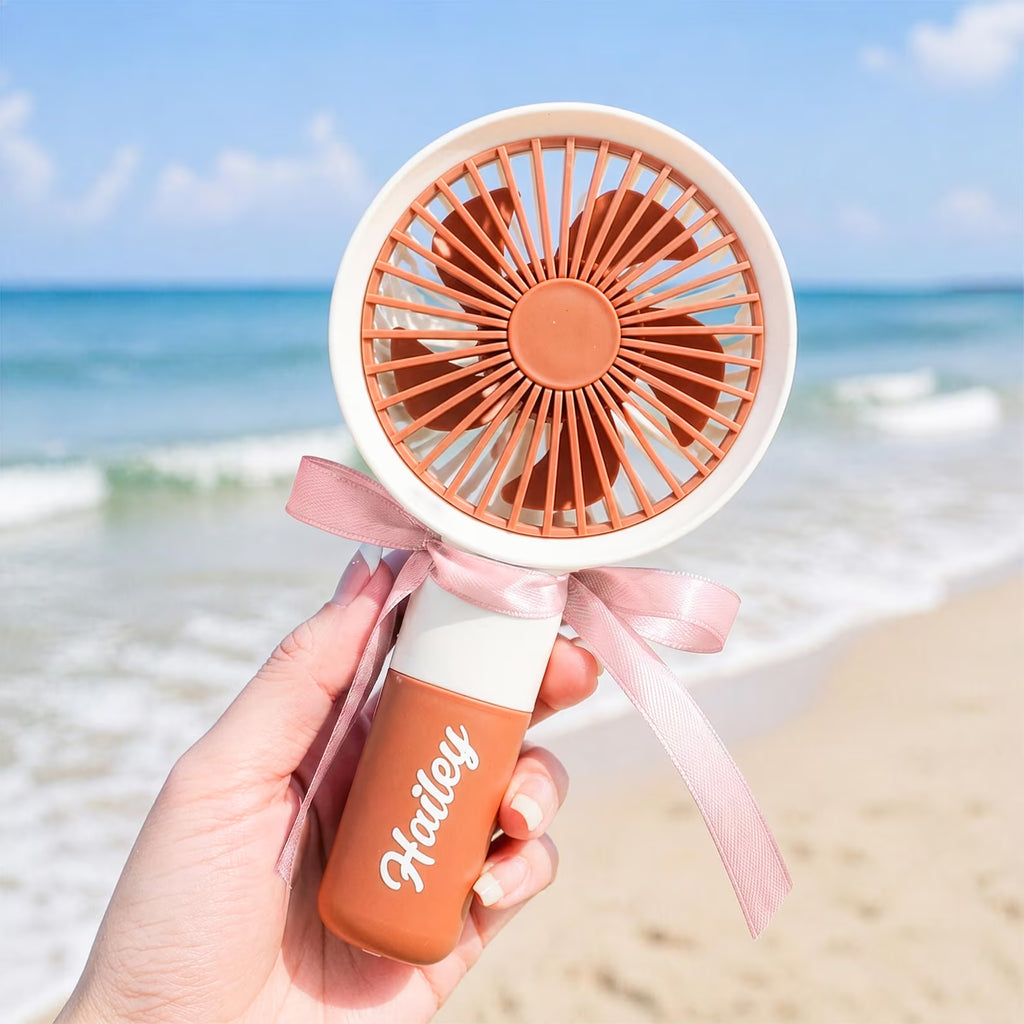 Personalized Handheld Fan with Custom Name Portable Cooling Gift