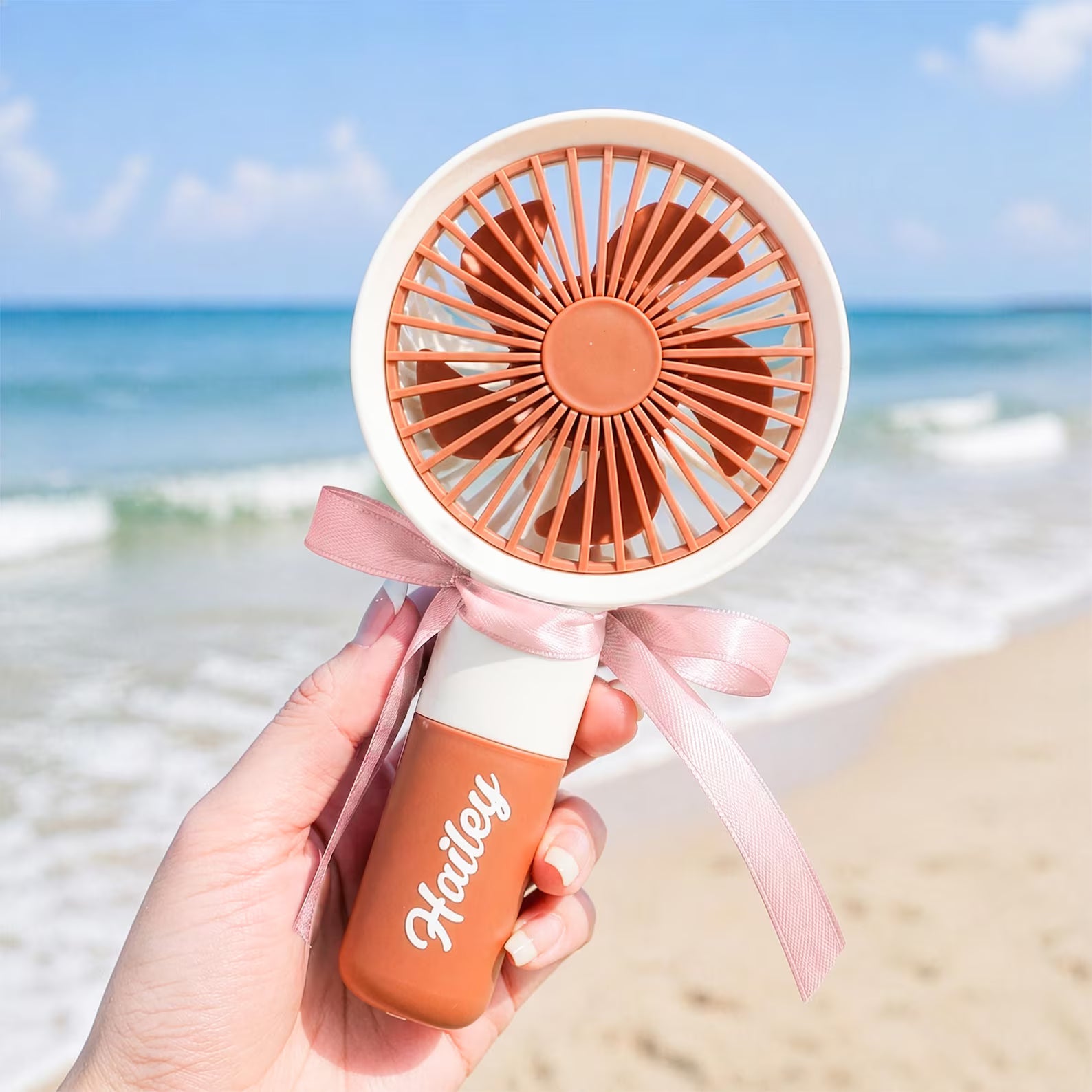 Personalized Handheld Fan with Custom Name Portable Cooling Gift