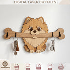 Dog Breed Key Holder Laser Cut Wooden Wall Organizer Bundle