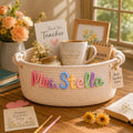 Personalized Teacher Name Cotton Rope Storage Basket