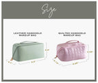 Personalized Embroidered Leather Makeup Bag Toiletry Organizer