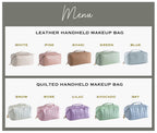 Personalized Embroidered Leather Makeup Bag Toiletry Organizer