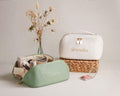 Personalized Embroidered Leather Makeup Bag Toiletry Organizer