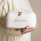 Personalized Embroidered Leather Makeup Bag Toiletry Organizer