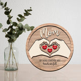 Mother's Day Heart Hands Wooden Plaque with Mom and Kids Names