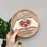 Mother's Day Heart Hands Wooden Plaque with Mom and Kids Names