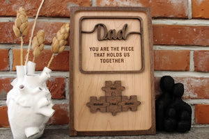 Unique Family Bond Poster with Personalized Puzzle Pieces (Mom/Dad)