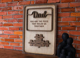 Unique Family Bond Poster with Personalized Puzzle Pieces (Mom/Dad)