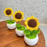 Handmade Crochet Sunflower in Pot Gift