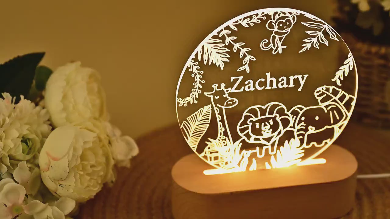 Personalized Moon & Star Nightlight for Baby Nursery