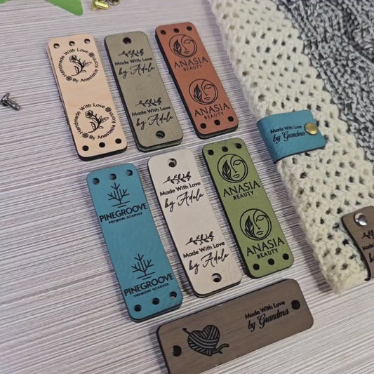 Custom Faux Leather Tags for Knits and Crochet