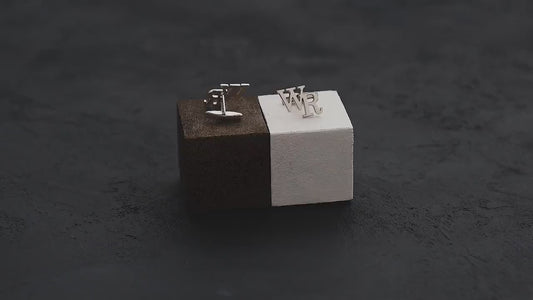 Personalized Sterling Silver Initial Cufflinks Handmade Groom Gift