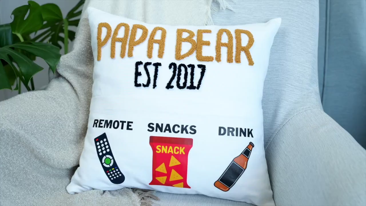 Personalized Grandpa Embroidered Pillow