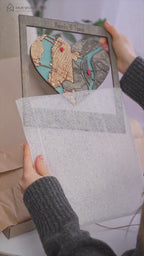 Personalized Heart Puzzle Map Wall Art for Newlyweds