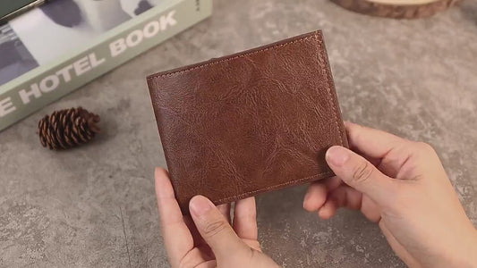 Custom Engraved Leather Wallet Personalized Gift for Him
