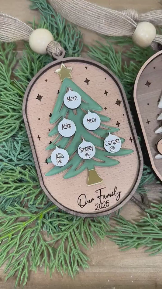 Personalized Family Tree Ornament Christmas Keepsake