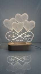 Personalized 3D Illusion LED Lamp, Light up Sign, Couples gift, Anniversary gift