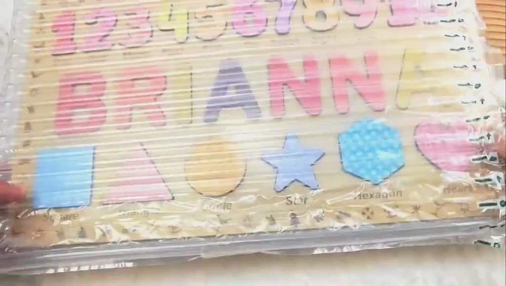 Personalized Baby Name Puzzle with Shapes and Numbers for Kids
