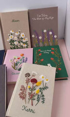 Personalized Hand Embroidered Fabric Journal Notebook