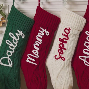 Personalized Christmas Knitted Stocking with Name