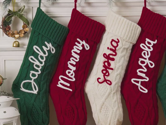 Personalized Christmas Knitted Stocking with Name