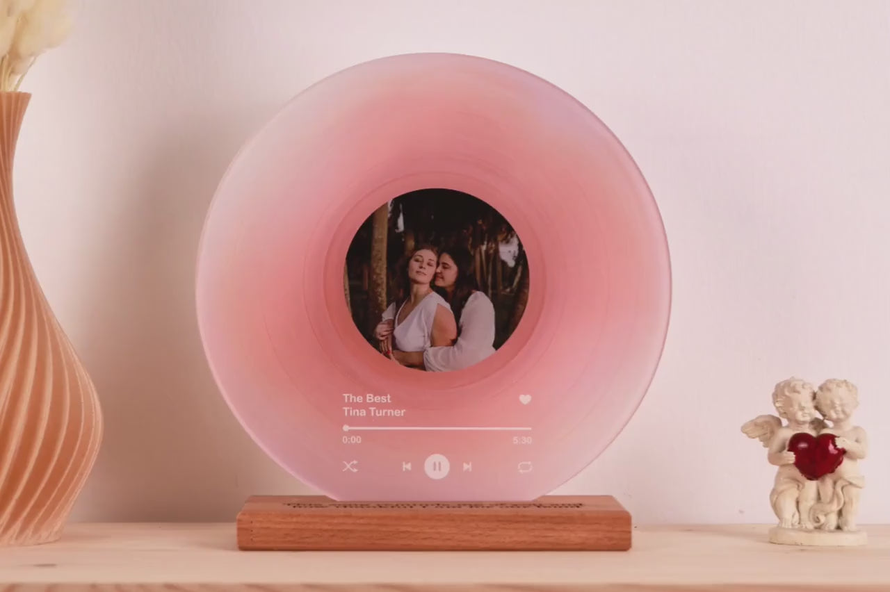 Personalized Vinyl Record with Photo Acrylic Song Plaque