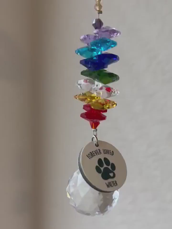 Personalized Pet Memorial Suncatcher Rainbow Bridge Keepsake