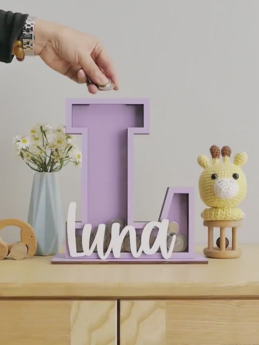 Custom Baby Alphabet Letter Coin Bank Piggy Bank