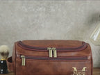 Custom Mens Leather Toiletry Bag Dopp Kit Gift