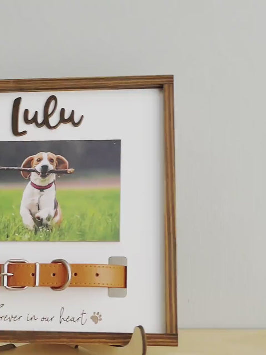 Personalized Pet Memorial Collar Holder Frame