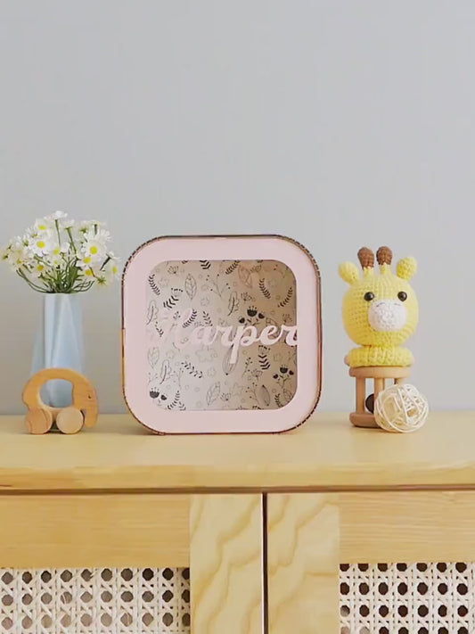 Custom Wooden Piggy Bank with Name for Kids