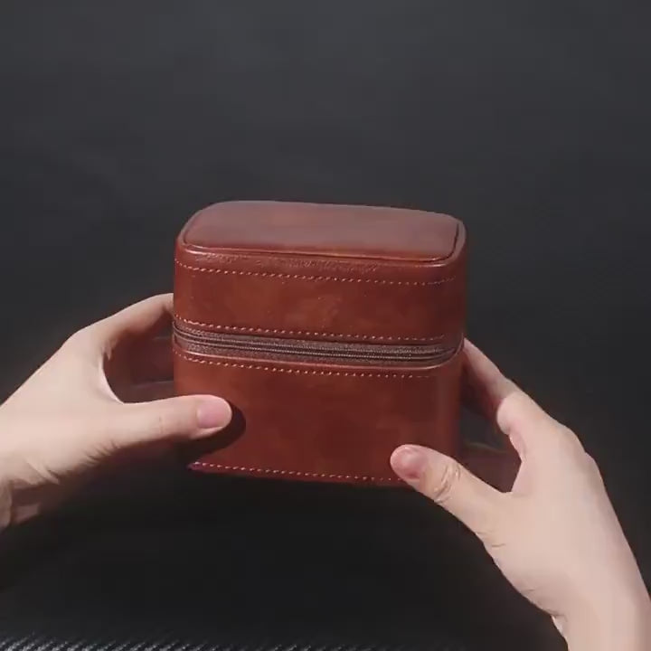 Personalized Leather Watch Travel Case