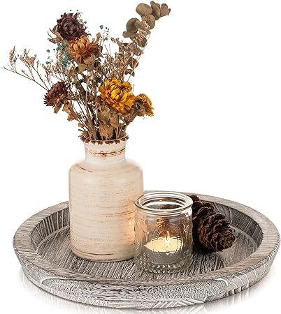 Wooden Decorative Tray Candle Holder
