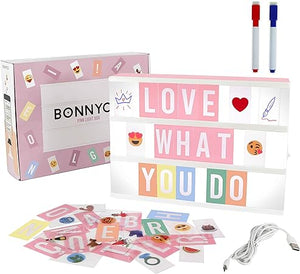 Pink Cinema Light Box with 400 Letters & Emojis & 2 Markers