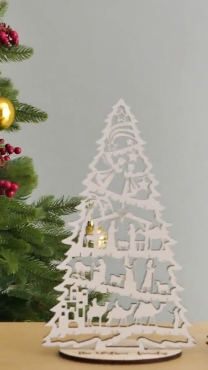 Personalized Nativity Christmas Tree Display