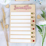 Sliding Routine Chart, Personalized Chore Chart for Kids, Daily Routine Dry-erase